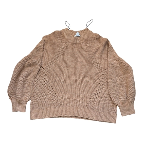 H&M Sweaters - H&M Sweater Womens Sz L Brown  Oversized Relaxed Fit Open Knit Grunge Academia